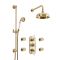Milano Elizabeth - Brushed Brass Traditional Thermostatic Shower with Diverter, Shower Head, Body Jets and Riser Rail (3 Outlet)