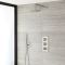 Milano Ashurst - Brushed Nickel Thermostatic Shower with Shower Head and Hand Shower (2 Outlet)