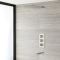 Milano Hunston - Triple Diverter Thermostatic Valve, Head and Spout - Brushed Nickel (2 Outlet)