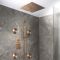 Milano Otto - Modern Thermostatic Shower with Recessed Shower Head, Body Jets and Riser Rail Kit - Choice of Finish (3 Outlets)