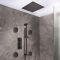 Milano Otto - Modern Thermostatic Shower with Recessed Shower Head, Body Jets and Riser Rail Kit - Choice of Finish (3 Outlets)