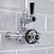 Milano Elizabeth - Chrome and Black Traditional Twin Exposed Thermostatic Shower with Round Shower Head and Rigid Riser Rail (1 Outlet)