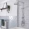Milano Elizabeth - Chrome and White Traditional Twin Exposed Thermostatic Shower with Grand Rigid Riser Rail (2 Outlet)