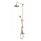 Milano Elizabeth - Brushed Brass Traditional Twin Exposed Thermostatic Shower with Grand Rigid Riser Rail (2 Outlet)