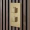 Milano Lyra - Twin Diverter Thermostatic Shower Valve with 400mm Recessed Head and Hand Shower (2 Outlet) - Brushed Brass