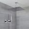 Milano Arvo - Chrome Thermostatic Shower with Diverter, Ceiling Mounted Shower Head and Hand Shower (2 Outlet)