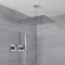 Milano Arvo - Chrome Thermostatic Shower with Diverter, Ceiling Mounted Shower Head and Hand Shower (2 Outlet)