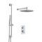 Milano Mirage - Chrome Thermostatic Shower with Diverter, Shower Head, Hand Shower and Riser Rail (2 Outlet)