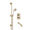 Milano Elizabeth - Brushed Brass Traditional Thermostatic Shower with Diverter, Riser Rail and Bath Spout (2 Outlet)