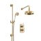 Milano Elizabeth - Brushed Brass Traditional Thermostatic Shower with Diverter, Shower Head, Hand Shower and Riser Rail (2 Outlet)