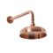 Milano Elizabeth - Brushed Copper 205mm Traditional Apron Shower Head and Wall Arm