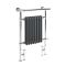 Milano Elizabeth - Anthracite Traditional Dual Fuel Heated Towel Rail - 930mm x 620mm (withOverhanging Rail) - Choice of Wi-Fi Thermostat and Cable Cover