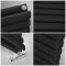 Milano Aruba - Black Horizontal Designer Radiator - 590mm x 1780mm (Double Panel)