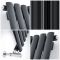 Milano Aruba - Black Modern Vertical Designer Radiator - 1780mm x 590mm (Single Panel)
