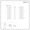 Milano Aruba Flow - White Vertical Middle Connection Designer Radiator - 1780mm x 590mm (Double Panel)