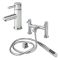 Milano - Modern Round Basin Mixer and Bath Shower Mixer Tap Set - Choice of Finish
