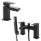 Milano - Modern Square Basin Mixer and Bath Shower Mixer Tap Set - Choice of Finish