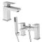 Milano - Modern Square Basin Mixer and Bath Shower Mixer Tap Set - Choice of Finish