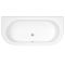 Milano Mellor - White Modern Curved D -Shape Bath and Panel - 1700mm x 800mm