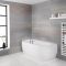 Milano Mellor - White Modern Curved D -Shape Bath and Panel - 1700mm x 800mm
