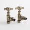 Milano - Brushed Brass Traditional Angled Radiator Valves (Pair)