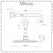 Milano Arvo - Chrome Thermostatic Shower with Wall Mounted Square Shower Head (1 Outlet)
