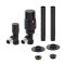 Milano - Modern Thermostatic Angled Radiator Valve and Pipe Sleeve Set - Choice of Finish
