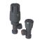 Milano - Modern Anthracite Thermostatic Angled Radiator Valve and Pipe Set
