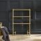 Milano Derwent - Traditional Minimalist Brushed Brass Heated Towel Rail - 966mm x 673mm