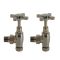 Milano - Dark Brushed Brass Traditional Angled Radiator Valves