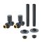 Milano - Modern Straight Radiator Valve and Pipe Sleeve Set - Choice of Finish