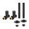 Milano - Modern Straight Radiator Valve and Pipe Sleeve Set - Choice of Finish