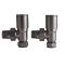 Milano - Gun Metal Grey Modern Angled Radiator Valves (Pair)