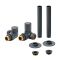 Milano - Modern Corner Radiator Valve and Pipe Sleeve Set - Choice of Finish