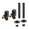 Milano - Modern Square Angled Radiator Valve and Pipe Sleeve Set - Choice of Finish