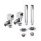 Milano - Modern Square Angled Radiator Valve and Pipe Sleeve Set - Choice of Finish