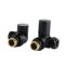 Milano Matte Black Modern Radiator Valves - Corner Pair