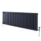 Milano Windsor - Anthracite Horizontal Traditional Triple Column Radiator - 600mm x 1415mm