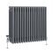 Milano Windsor - Anthracite Horizontal Traditional Column Radiator - 600mm x 785mm (Four Column)