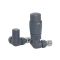 Milano - Anthracite Thermostatic Corner Radiator Valve and Lockshield