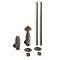 Milano Windsor - Antique Style Thermostatic Angled Radiator Valve and Pipe Set - Brass