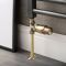Milano - Modern Thermostatic Straight Radiator Valve and Pipe Set - Brushed Gold