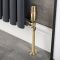 Milano - Modern Thermostatic Angled Radiator Valve and Pipe Set - Brushed Gold