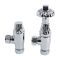 Milano Windsor - Antique Style Chrome Thermostatic Angled Radiator Valves (Pair)
