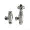 Milano Windsor - Antique Style Satin Nickel Thermostatic Angled Radiator Valves (Pair)