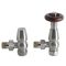 Milano Windsor - Satin Nickel Traditional Thermostatic Angled Radiator Valves (Pair)