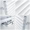 Milano Via - White Central Connection Bar on Bar Heated Towel Rail - 1823mm x 500mm