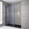 Milano Portland-Luna - Smoked Glass Walk-In Chrome Shower Enclosure with Slate Tray - Choice of Size and Hinged Return Panel Option