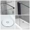 Milano Nero - Corner Walk-In Shower Enclosure with Tray - Choice of Sizes and Hinged Return Panel Option