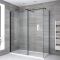 Milano Nero - Corner Walk-In Shower Enclosure with Tray - Choice of Sizes and Hinged Return Panel Option